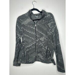 Eddie Bauer Womens Gray Fleece Full Zip Pockets Long Sleeve Jacket Size Medium